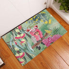 Australia Galah Birds Couple Christmas Rubber Doormat Mint Glaze