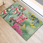 Australia Galah Birds Couple Christmas Rubber Doormat Mint Glaze