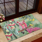 Australia Galah Birds Couple Christmas Rubber Doormat Mint Glaze