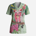 Australia Galah Birds Couple Christmas Scrub Top Mint Glaze
