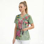 Australia Galah Birds Couple Christmas Scrub Top Mint Glaze