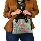 Australia Galah Birds Couple Christmas Shoulder Handbag Mint Glaze