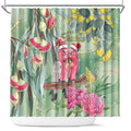 Australia Galah Birds Couple Christmas Shower Curtain Mint Glaze