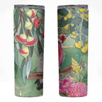 Australia Galah Birds Couple Christmas Skinny Tumbler Mint Glaze