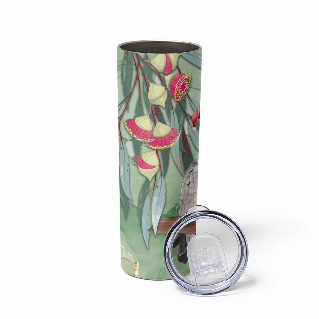 Australia Galah Birds Couple Christmas Skinny Tumbler Mint Glaze