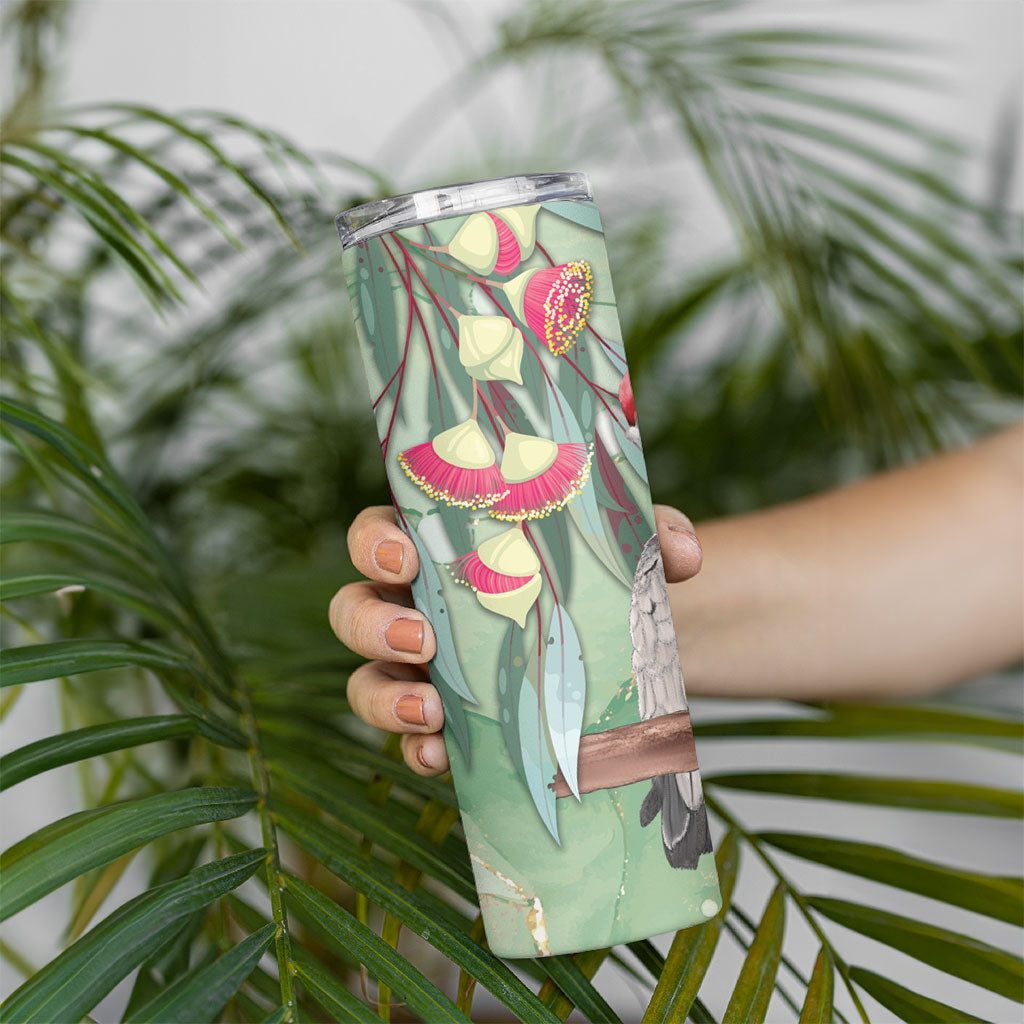 Australia Galah Birds Couple Christmas Skinny Tumbler Mint Glaze