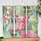 Australia Galah Birds Couple Christmas Skinny Tumbler Mint Glaze