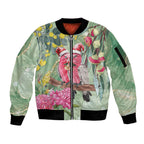 Australia Galah Birds Couple Christmas Sleeve Zip Bomber Jacket Mint Glaze