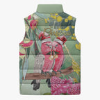 Australia Galah Birds Couple Christmas Sleeveless Puffer Jacket Mint Glaze