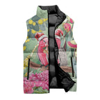 Australia Galah Birds Couple Christmas Sleeveless Puffer Jacket Mint Glaze