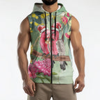 Australia Galah Birds Couple Christmas Sleeveless Zip Hoodie Mint Glaze
