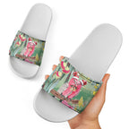 Australia Galah Birds Couple Christmas Slide Sandals Mint Glaze