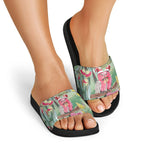 Australia Galah Birds Couple Christmas Slide Sandals Mint Glaze