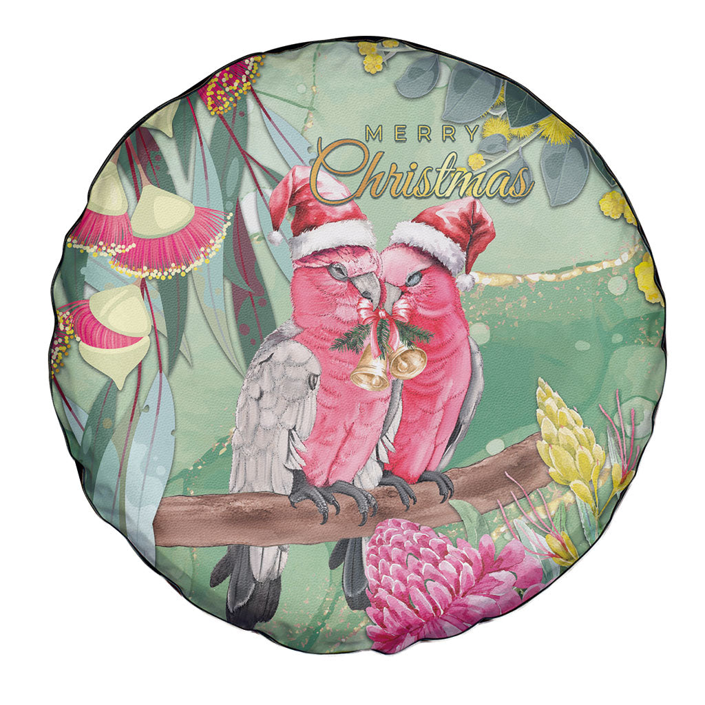 Australia Galah Birds Couple Christmas Spare Tire Cover Mint Glaze