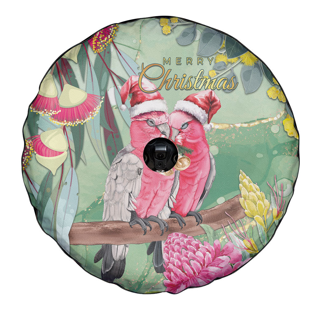 Australia Galah Birds Couple Christmas Spare Tire Cover Mint Glaze