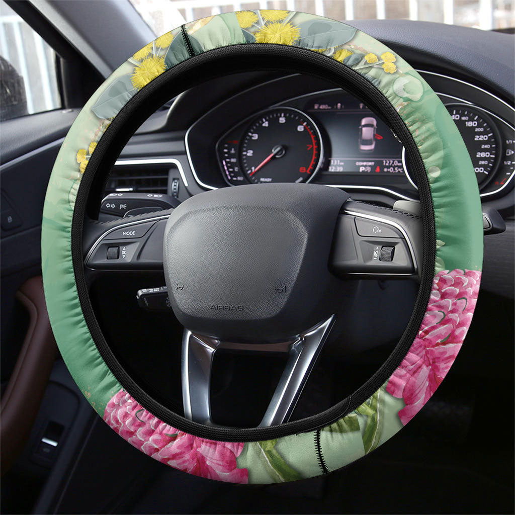 Australia Galah Birds Couple Christmas Steering Wheel Cover Mint Glaze