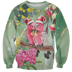 Australia Galah Birds Couple Christmas Sweatshirt Mint Glaze