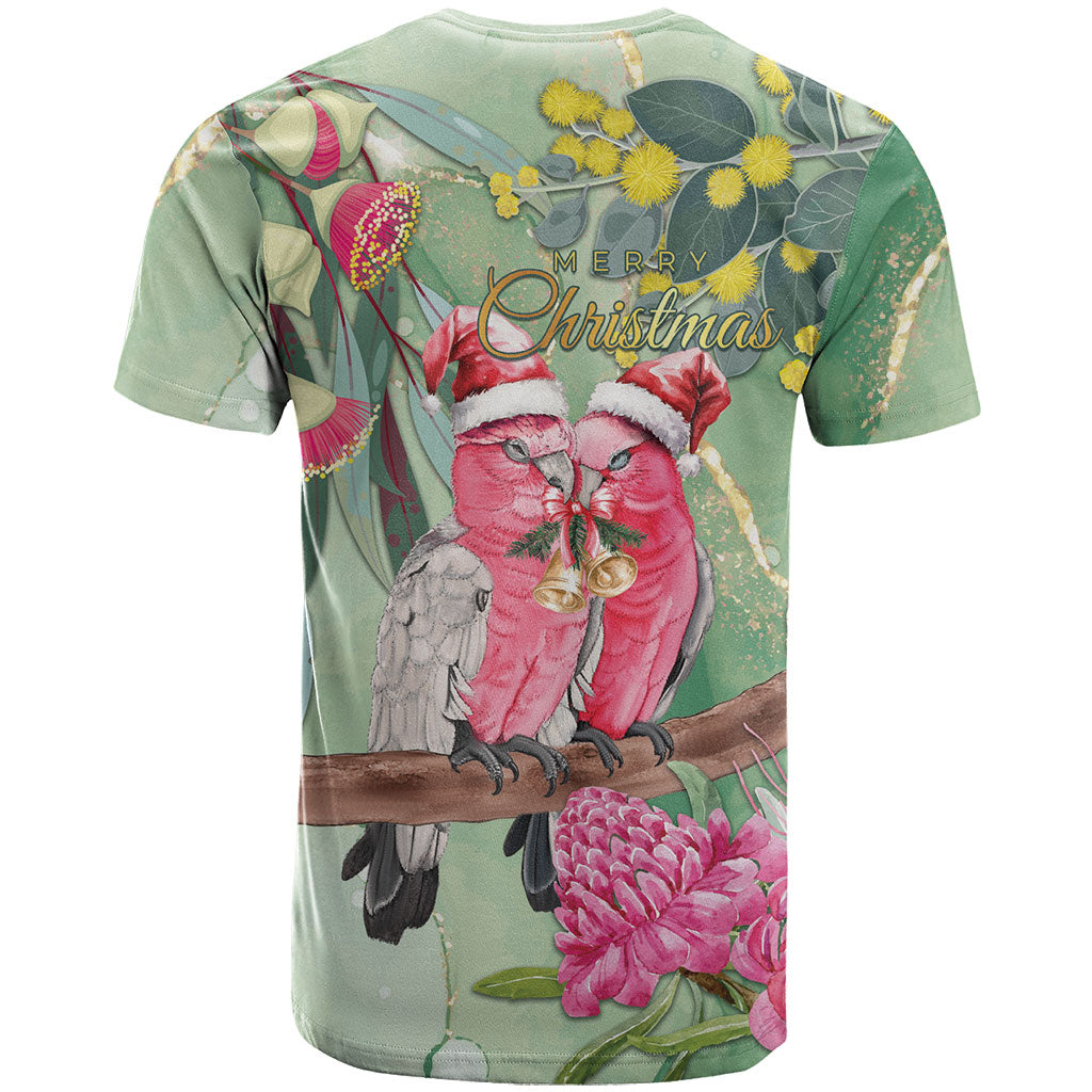 Australia Galah Birds Couple Christmas T Shirt Mint Glaze