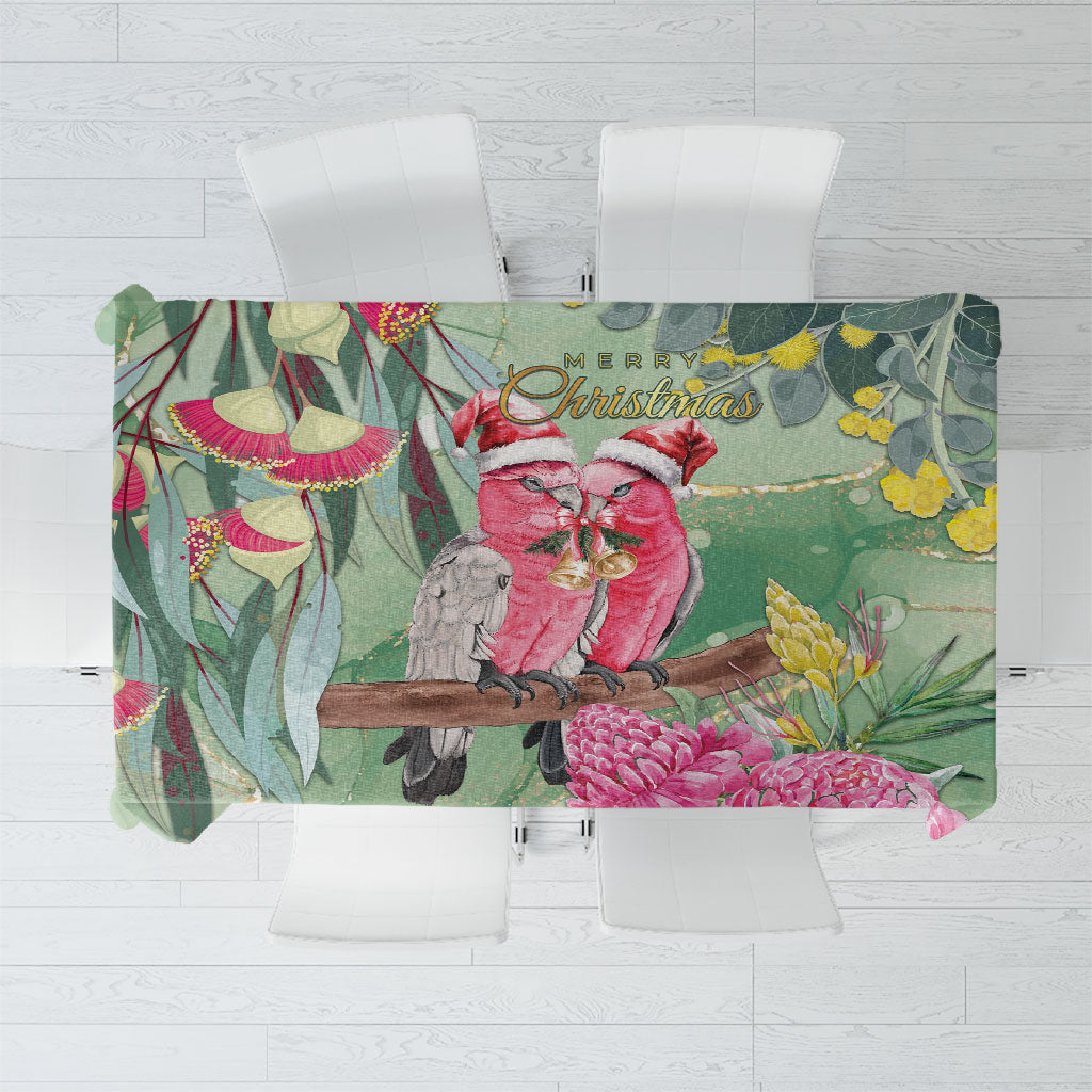 Australia Galah Birds Couple Christmas Tablecloth Mint Glaze