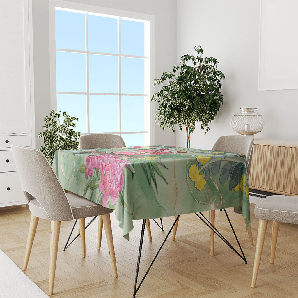 Australia Galah Birds Couple Christmas Tablecloth Mint Glaze