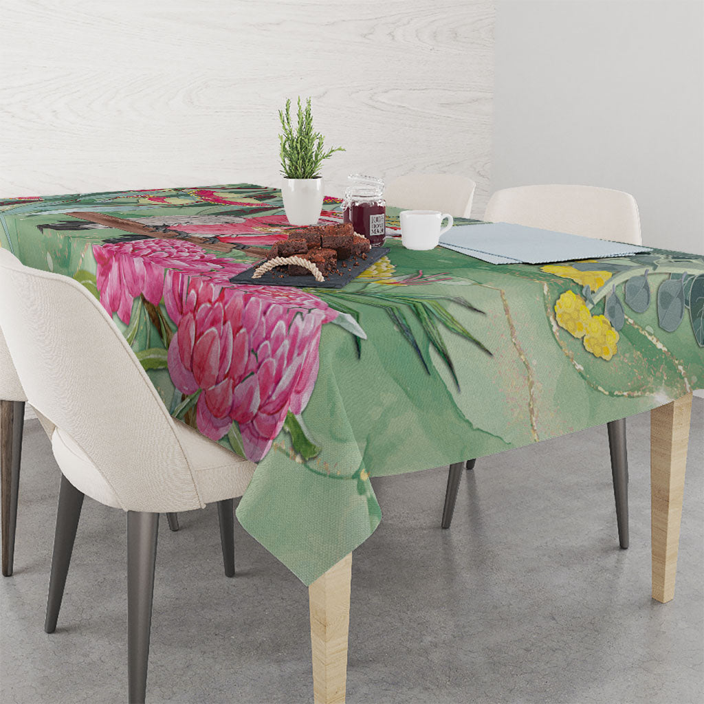 Australia Galah Birds Couple Christmas Tablecloth Mint Glaze