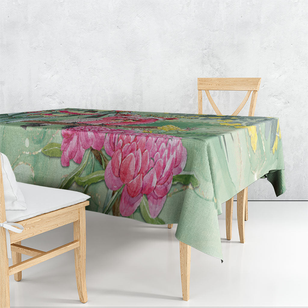Australia Galah Birds Couple Christmas Tablecloth Mint Glaze