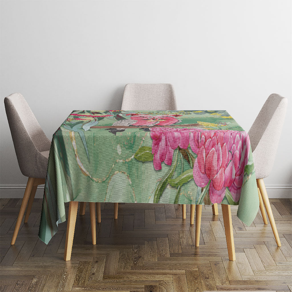 Australia Galah Birds Couple Christmas Tablecloth Mint Glaze