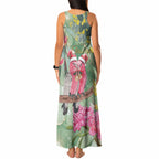 Australia Galah Birds Couple Christmas Tank Maxi Dress Mint Glaze