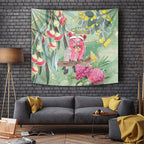 Australia Galah Birds Couple Christmas Tapestry Mint Glaze