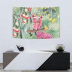Australia Galah Birds Couple Christmas Tapestry Mint Glaze