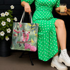 Australia Galah Birds Couple Christmas Tote Bag Mint Glaze
