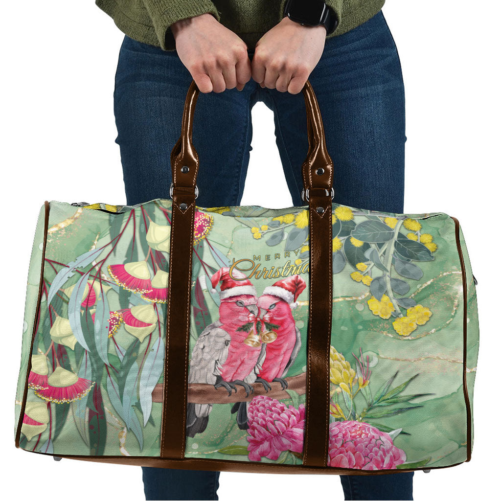 Australia Galah Birds Couple Christmas Travel Bag Mint Glaze