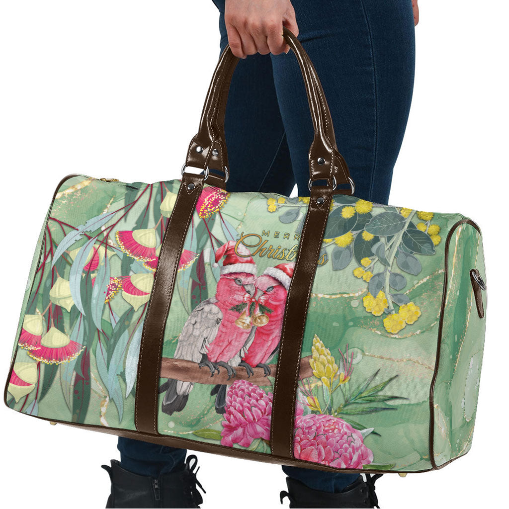 Australia Galah Birds Couple Christmas Travel Bag Mint Glaze