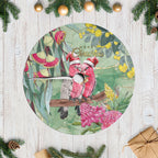 Australia Galah Birds Couple Christmas Tree Skirt Mint Glaze