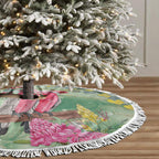 Australia Galah Birds Couple Christmas Tree Skirt Mint Glaze