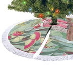 Australia Galah Birds Couple Christmas Tree Skirt Mint Glaze