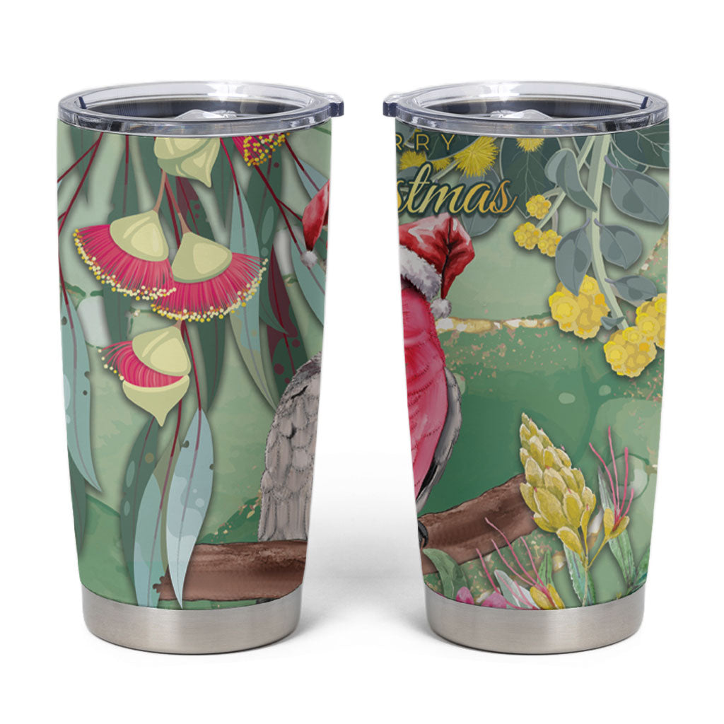 Australia Galah Birds Couple Christmas Tumbler Cup Mint Glaze