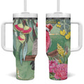 Australia Galah Birds Couple Christmas Tumbler With Handle Mint Glaze