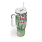 Australia Galah Birds Couple Christmas Tumbler With Handle Mint Glaze