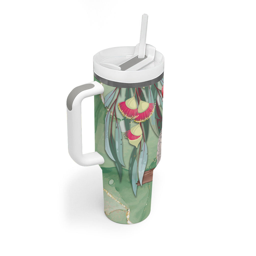 Australia Galah Birds Couple Christmas Tumbler With Handle Mint Glaze