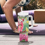 Australia Galah Birds Couple Christmas Tumbler With Handle Mint Glaze