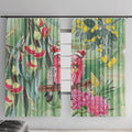 Australia Galah Birds Couple Christmas Window Curtain Mint Glaze