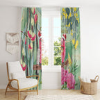 Australia Galah Birds Couple Christmas Window Curtain Mint Glaze