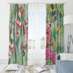 Australia Galah Birds Couple Christmas Window Curtain Mint Glaze