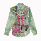 Australia Galah Birds Couple Christmas Women Casual Shirt Mint Glaze