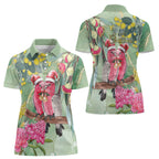 Australia Galah Birds Couple Christmas Women Polo Shirt Mint Glaze