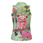 Australia Galah Birds Couple Christmas Women Sleeveless Polo Shirt Mint Glaze
