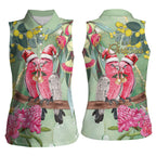 Australia Galah Birds Couple Christmas Women Sleeveless Polo Shirt Mint Glaze