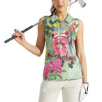 Australia Galah Birds Couple Christmas Women Sleeveless Polo Shirt Mint Glaze