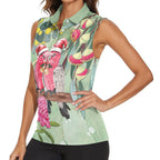 Australia Galah Birds Couple Christmas Women Sleeveless Polo Shirt Mint Glaze